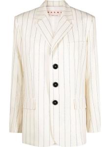 Marni шерстяной пиджак в полоску, нейтральный цвет