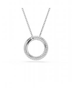 Подвеска Dextera, паве, белый, колье с родиевым покрытием Swarovski, Silver