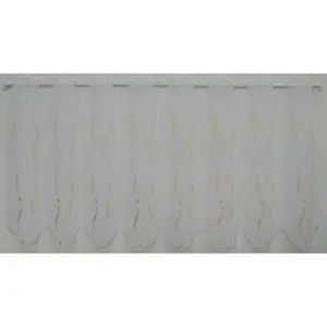 Вышивки Plauen занавеска на стекло Pescara с продеванием на штангу, 1 шт. Stickereien Plauen, белый/бежевый