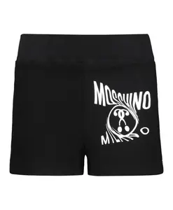 Шорты с логотипом и ребристым поясом Moschino, черный