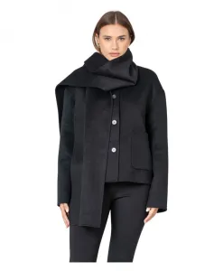Пальто на пуговицах с разрезом Kocca, черный