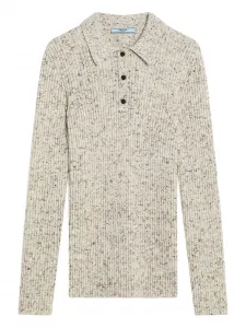 Рубашка поло в рубчик Prada, белый