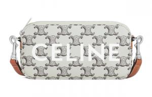 CELINE Кожаная мужская наплечная сумка через плечо клатч бежево-светло-коричневая