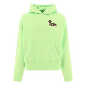 Толстовка douby logo printed cotton hoodie 'bright green' Palm Angels, зеленый