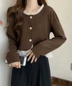 Кардиган с оборками и пуговицами Aimoha - Select -, цвет Chocolate