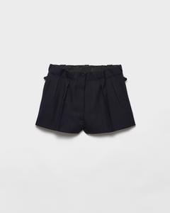 Шерстяные шорты с узором «елочка» Prada, темно-синий