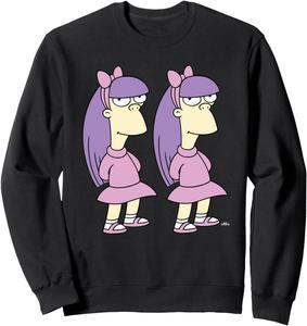 Толстовка с изображением близнецов Шелли и Терри из мультсериала «Симпсоны», черная The Simpsons