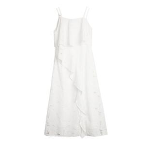 ELLE Слип-платье женское белое с U-образным вырезом средней длины