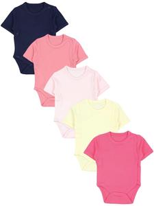 TupTam Комплект из 5 боди с короткими рукавами для девочки, розово-желтого цвета