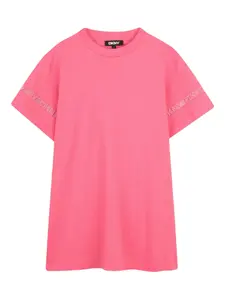 Платье с короткими рукавами и логотипом Dkny Kids, розовый