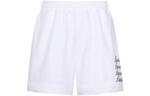 Белые шорты WE11DONE с металлическим принтом логотипа