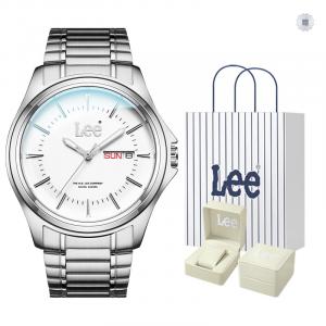 Lee Мужские часы кварцевый механизм стальной браслет 37 мм белый циферблат