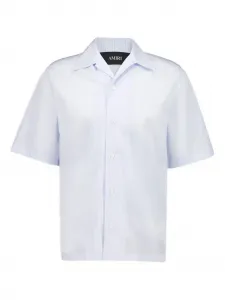 Рубашка с воротником-стойкой в полоску и звездным принтом AMIRI, синий