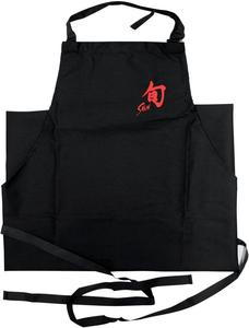 Kai Shun Premium, кухонный фартук Classic Edition, черный с красным логотипом Shun, регулируемый нагрудник и пояс