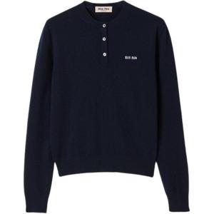 Свитер из кашемира FW25 для женщин MIU MIU, marine синий