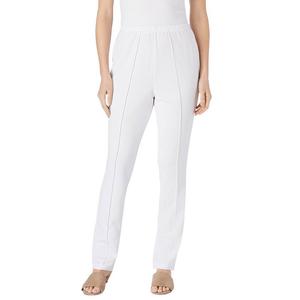 Женщина в женских брюках большого размера для миниатюрных, удобных мягких трикотажных брюк с эластичной резинкой на талии Woman Within, белый