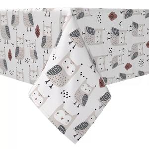 Квадратная скатерть, 100 % хлопок, 60x60 дюймов, Woodland Owls.