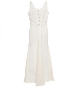 Длинное джинсовое платье Chloé, White-Beige 2