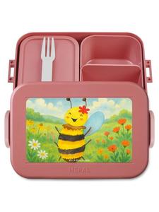 Mr. & Mrs. Panda Ланчбокс Happy Design Bee без слогана, пастельно-красного цвета