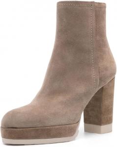 Женские модные эластичные ботильоны YDN, закрытый носок, платформенные грубые каблуки, обувь на каждый день, для работы и свиданий, размеры 4-16 US, Grey