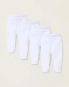 Упаковка из 4 шт. леггинсов для мальчиков из 100% хлопка с высокой талией Zippy, белый