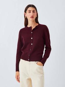 Кашемировый кардиган с воротником-стойкой John Lewis, Burgundy