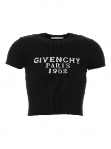 Укороченная ребристая футболка Givenchy, черный