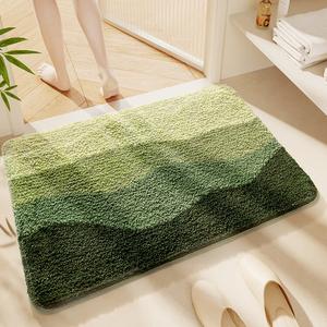 Dajiang Ковер 40х60 см для ванной комнаты и прихожей, впитывающий, нескользящий, с рисунком "Горный пейзаж", быстросохнущий