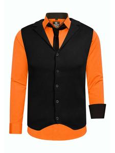 Рубашка с жилетом и галстуком, комплект из 3 предметов, оранжевый Rusty Neal