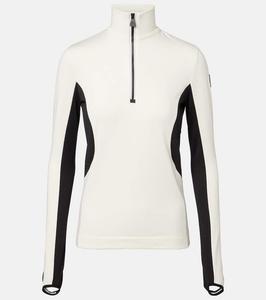 Полузастёгивающаяся лыжная кофта Moncler Grenoble, White