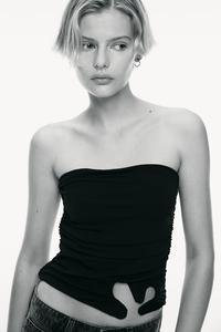 Топ-Бандо с вырезом H&M, черный