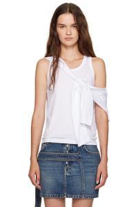Вязаный топ с узлами Coperni, белый