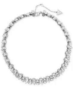 Ожерелье-Воротник из граненых кристаллов Guess, silver