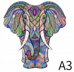 Деревянный Пазл Для Взрослых Слон В Подарок ​​А3 GOLDERIA