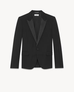 Смокинг из ткани grain de poudre Saint Laurent, черный