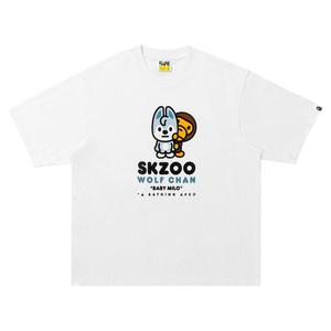 Футболка BAPE x Stray Kids Wolf Chan Baby Milo, белый