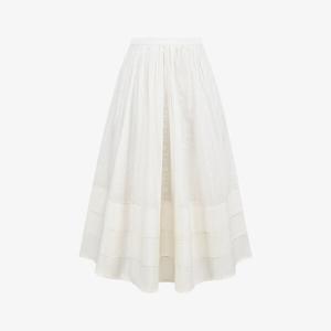 Юбка миди из хлопка с вышивкой Augustine House Of Cb, белый