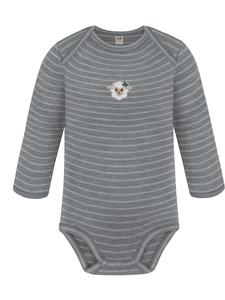Normani Outdoor Sports Детский боди с длинными рукавами из мериносовой шерсти, Окленд, серая полоска