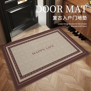 Budis Ковер 90х120 см для прихожей в винтажном стиле, водонепроницаемый, нескользящий, с эффектом состаривания