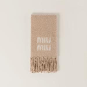 Шарф из шерсти и мохера MIU MIU, белый