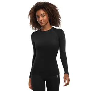 Женская термобельевая футболка Ultimate Siberia Siroko из шерсти, черный