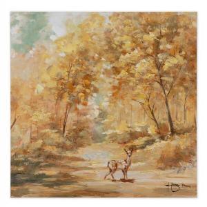 Акриловая картина ручной работы KUNSTLOFT Golden Clearing, оранжевый