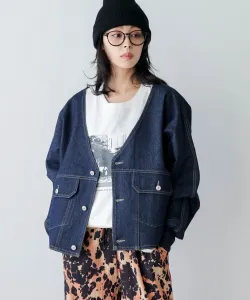 Джинсовая куртка с V-образным вырезом La-Gemme, цвет Navy