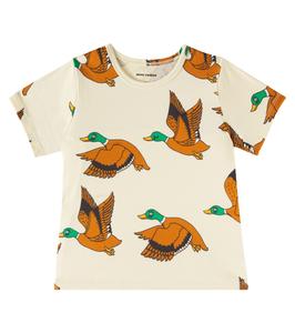 Футболка Ducks из хлопкового джерси Mini Rodini, желтый