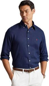 POLO RALPH LAUREN Мужская льняная рубашка с длинным рукавом, Newport Navy