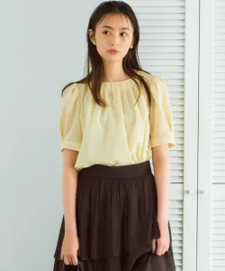 Мягкая блузка из хлопка с пышными рукавами Suite L, цвет Custard Type [042]