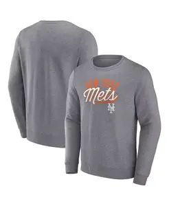 Мужская толстовка New York Mets Simplicity серого цвета с эффектом хештерирования Fanatics
