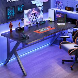Игровой стол Yiman 80x60x74 см, компьютерный стол для дома и спальни, офисный стол на двоих, игровой стол, письменный стол, угольное волокно, цвет obsidian black