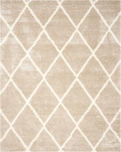 Ковер SAFAVIEH, 305 x 427 см, Montreal Shag Collection, Beige & Ivory, Trellis Design, без линьки и простой в уходе, идеален для помещений с высокой проходимостью в гостиной, спальне (SGM831C)