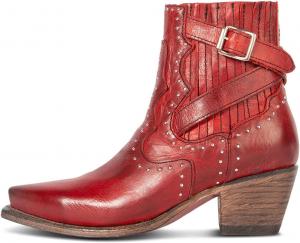 Женские ботильоны FOWT Chelsea с заостренным носком, грубым низким каблуком, заклепками, боковой молнией, повседневная обувь, размеры 4-16 США, Red
